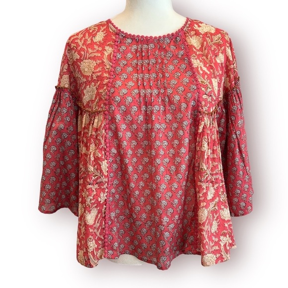 Rachel Zoe Tops - Rachel Zoe Floral Patchwork Babydoll Top NWOT